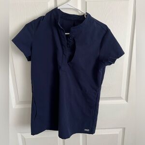 Figs Manila Oversized Scrub Top Navy Blue size XS